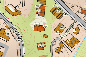 Kartbilde fra WMS-tjeneste av avviket