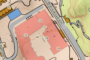 Kartbilde fra WMS-tjeneste av avviket