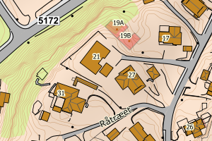 Kartbilde fra WMS-tjeneste av avviket