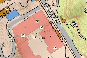 Kartbilde fra WMS-tjeneste av avviket