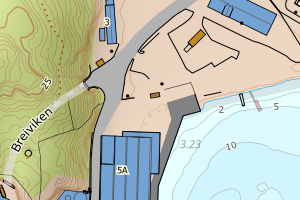 Kartbilde fra WMS-tjeneste av avviket