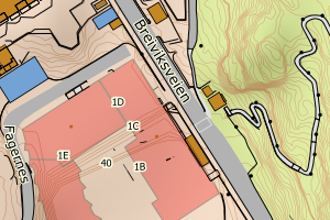 Kartbilde fra WMS-tjeneste av avviket