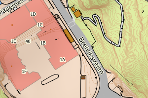 Kartbilde fra WMS-tjeneste av avviket