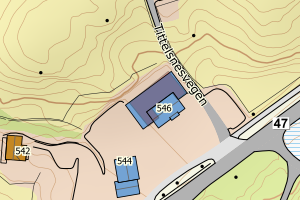 Kartbilde fra WMS-tjeneste av avviket