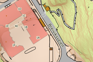Kartbilde fra WMS-tjeneste av avviket