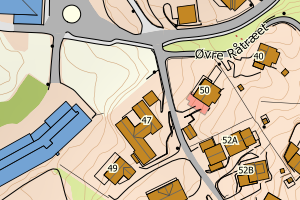 Kartbilde fra WMS-tjeneste av avviket