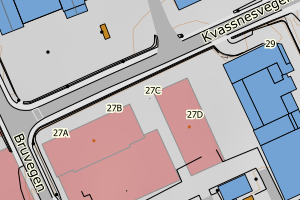 Kartbilde fra WMS-tjeneste av avviket
