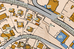 Kartbilde fra WMS-tjeneste av avviket