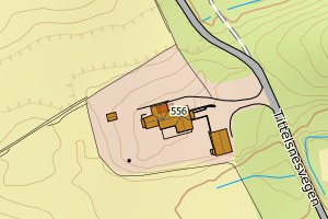 Kartbilde fra WMS-tjeneste av avviket
