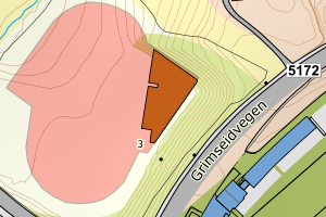 Kartbilde fra WMS-tjeneste av avviket
