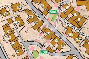 Kartbilde fra WMS-tjeneste av avviket