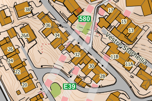 Kartbilde fra WMS-tjeneste av avviket