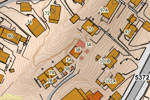 Kartbilde fra WMS-tjeneste av avviket