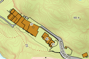 Kartbilde fra WMS-tjeneste av avviket
