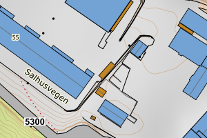 Kartbilde fra WMS-tjeneste av avviket