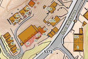 Kartbilde fra WMS-tjeneste av avviket