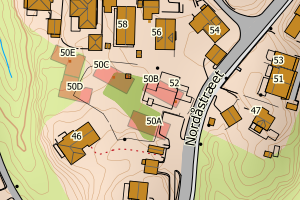 Kartbilde fra WMS-tjeneste av avviket