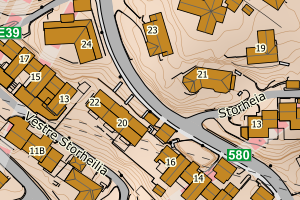 Kartbilde fra WMS-tjeneste av avviket