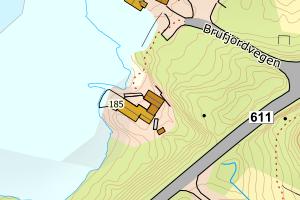 Kartbilde fra WMS-tjeneste av avviket