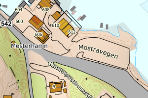 Kartbilde fra WMS-tjeneste av avviket