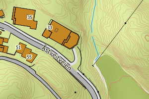 Kartbilde fra WMS-tjeneste av avviket