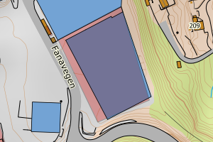 Kartbilde fra WMS-tjeneste av avviket
