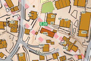 Kartbilde fra WMS-tjeneste av avviket