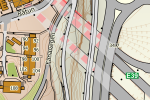Kartbilde fra WMS-tjeneste av avviket
