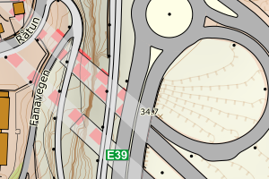Kartbilde fra WMS-tjeneste av avviket