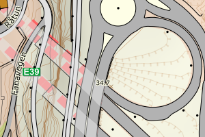 Kartbilde fra WMS-tjeneste av avviket