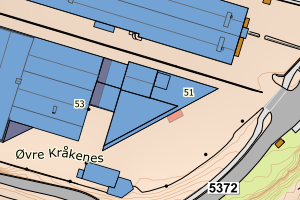 Kartbilde fra WMS-tjeneste av avviket