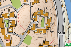 Kartbilde fra WMS-tjeneste av avviket