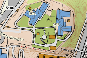 Kartbilde fra WMS-tjeneste av avviket