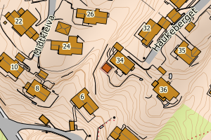 Kartbilde fra WMS-tjeneste av avviket
