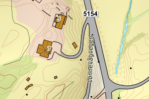Kartbilde fra WMS-tjeneste av avviket