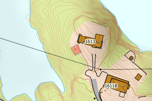 Kartbilde fra WMS-tjeneste av avviket