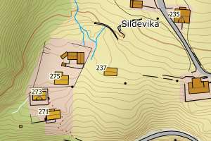 Kartbilde fra WMS-tjeneste av avviket