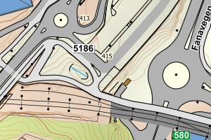 Kartbilde fra WMS-tjeneste av avviket