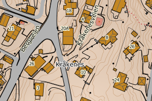 Kartbilde fra WMS-tjeneste av avviket