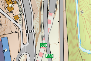 Kartbilde fra WMS-tjeneste av avviket