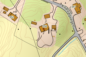 Kartbilde fra WMS-tjeneste av avviket