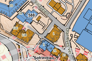 Kartbilde fra WMS-tjeneste av avviket