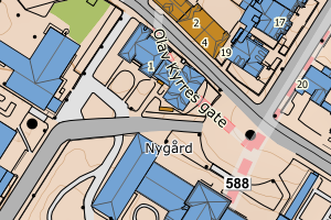 Kartbilde fra WMS-tjeneste av avviket