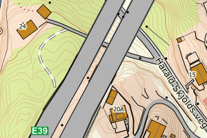 Kartbilde fra WMS-tjeneste av avviket