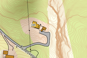Kartbilde fra WMS-tjeneste av avviket