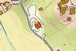 Kartbilde fra WMS-tjeneste av avviket