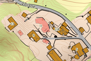 Kartbilde fra WMS-tjeneste av avviket