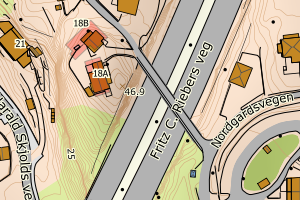 Kartbilde fra WMS-tjeneste av avviket