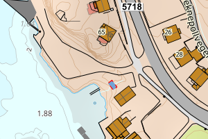 Kartbilde fra WMS-tjeneste av avviket