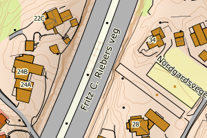 Kartbilde fra WMS-tjeneste av avviket